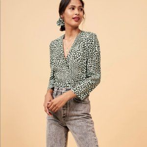 Rouje Elisa Blouse mint lip print